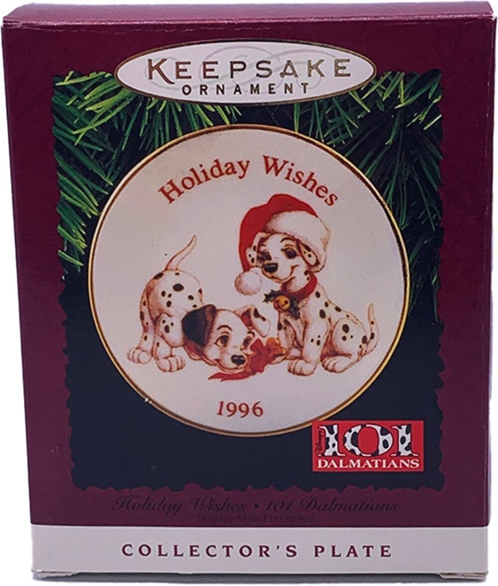 Hallmark Keepsake 1996 Disney 101 Dalmatians Christmas Wishes Ornament in Box